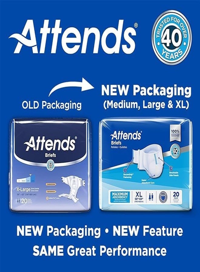 Attends DDA30 Adult Incontinence Briefs with Tab Closures, Large, 24ct Bag - Image 2